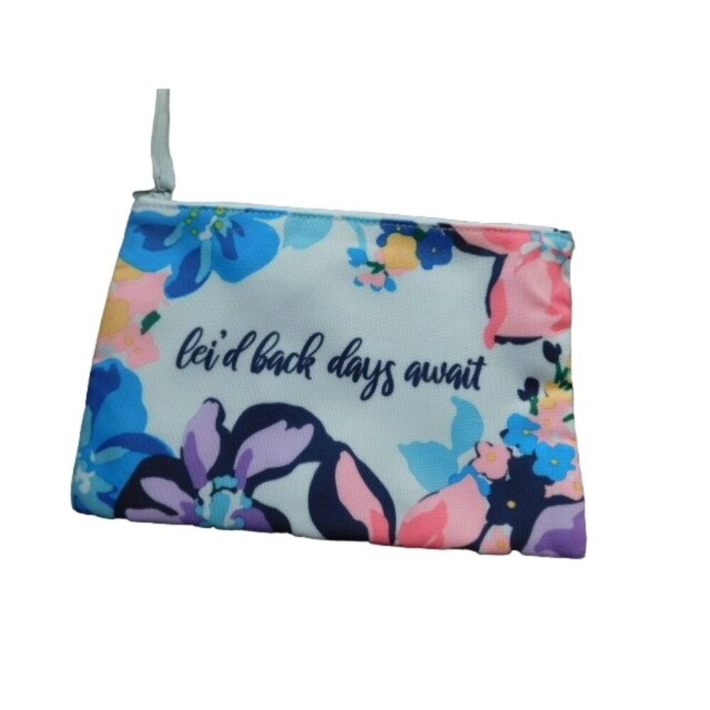 🌸 Vera Bradley Leid Back Days await Zip Top Cosmetics Bag NWT